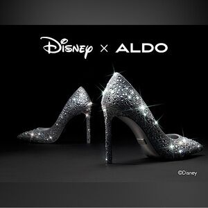 DISNEY Mickey Mouse Silver Rhinestone Stiletto Pump, WITH BOX, Size 5 ALDO
